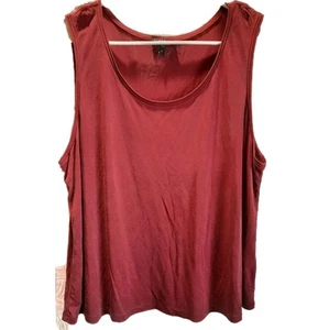 Eileen Fisher Bluse XL weinrot ärmellos Seide leicht fließend neutral - Bild 1 von 11