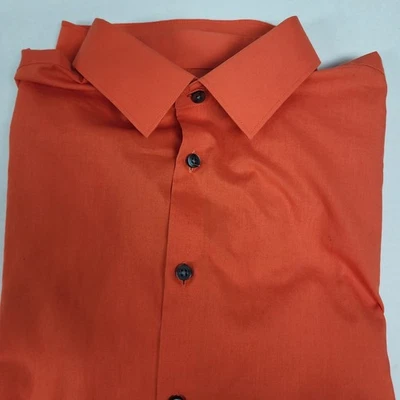 Camisa de Vestir J. Ferrar Ajustada Naranja XL 17-17.5 34-35 Manga Larga Foto 1 de 4