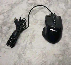 Philips SPK9201B wired gaming mouse USB LED 7 Way Lighting Effects  - Picture 1 of 19