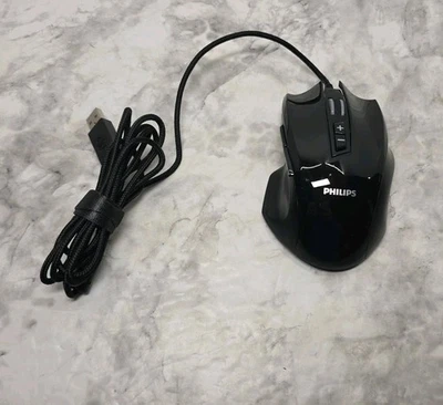 Philips SPK9201B wired gaming mouse USB LED 7 Way Lighting Effects  - Image 1 of 4