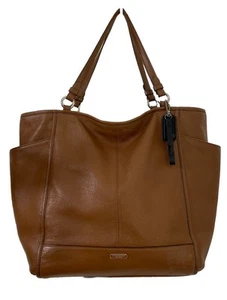 Coach Park Saddle Leather Tote Bag Brown Shoulder Purse Zip Top Large - Picture 1 of 23