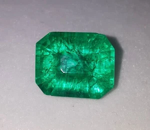 Natural Emerald 21.47 Ct Loose Gemstone Certified Huge Size Emerald Shape Gem - Picture 1 of 10