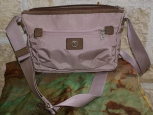 Bogner Umhängetasche altrosa Klassiker Nylon Echtleder 29 x 20 cm wie Neu - Bild 1 von 7