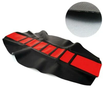 Protector de cubierta de asiento de motocicleta con pinza de cuero suave rojo personalizado todoterreno DirtBike Foto 1 de 4