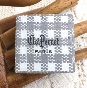 Vintage Eloi Pernet Coin Cigar Knife BOX Paris France Gift 4x4cm Linen Empty - Picture 1 of 15