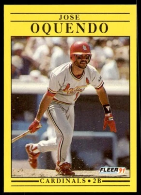 1991 Fleer Baseball Card Jose Oquendo St. Louis Cardinals #640 - Image 1 of 2