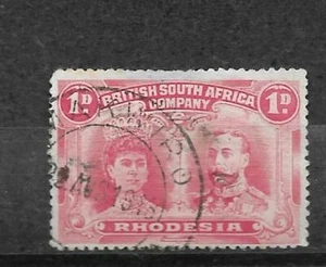 RHODESIA, DOBLE CABEZA, 1d USADA EN MAKWIRO D/C, FECHADA 22 DE AGOSTO DE 1913 - Imagen 1 de 1