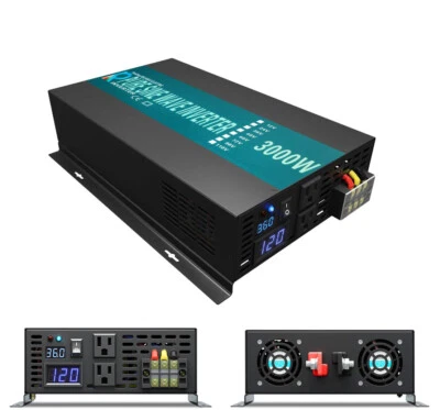 Pure Sine Wave 36VDC to 120VAC Power Inverter 300W 800W 1000W 1500W 2500W 3000W - Image 1 of 4