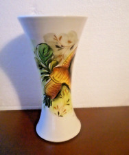 Hand Painted Italian Vase/Candleholder Vegetables & Leaves Design Country Decor