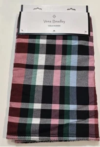 Vera Bradley Bänder Karo Tischläufer 13 x 96 Wende Paisley Baumwolle NEU - Bild 1 von 9