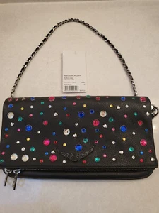 NWT Zadig and Voltaire Rock Hearts Strass shoulder Bag - Picture 1 of 6