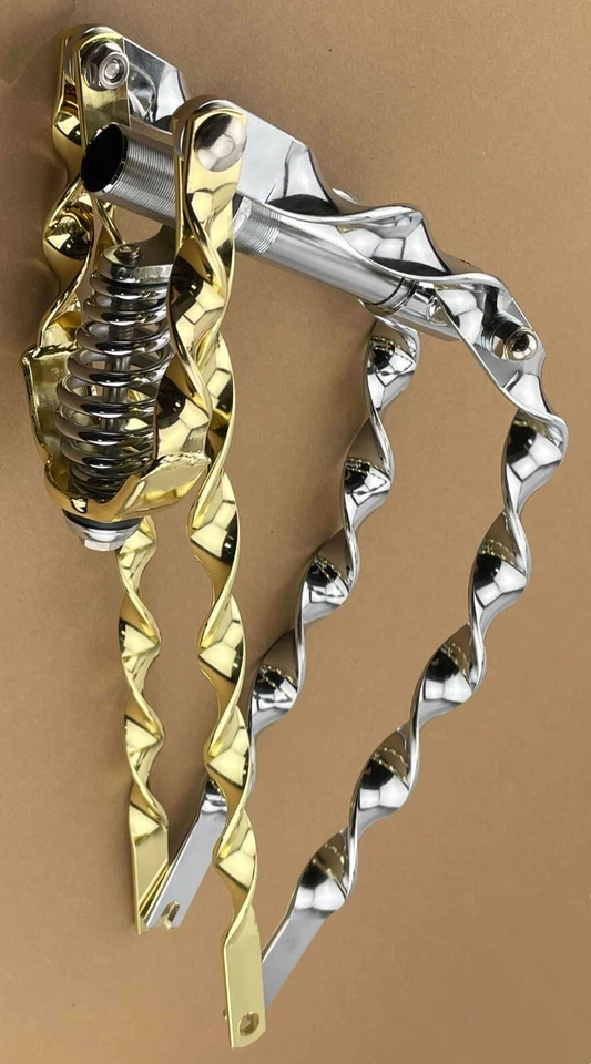  20 英寸老式低速下降铬平扭转弹簧叉带金色零件。 — 第 1/1 张图片