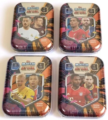 TOPPS Match Attax Champions League 2020-21 Set 4 Mini Tin Boxes Messi Limited