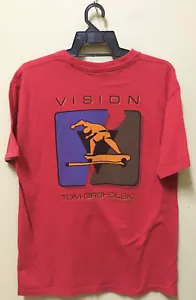 VINTAGE 80s 1987 VISION STREET WEAR TOM GROHOLSKI SKATEBOARD T-SHIRT THRASHER - Picture 1 of 5