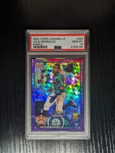 2023 Topps Chrome Logofractor Julio Rodriguez Purple Refractor */250 PSA 10 - Picture 1 of 2