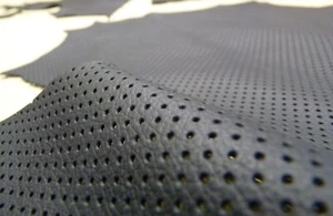 1kg BLACK PERFORATED Real Leather MEDIUM OFF CUTS for FURNITURE or CAR REPAIRS - Picture 1 of 5