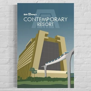 Walt Disney World Contemporary Resort Poster Art - Picture 1 of 1