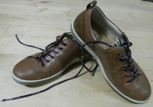 Ecco Biom Sneakers Oxford da donna in pelle marrone scarpe stringate taglia EU 36 US 5 5