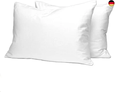 Pizuna Luxuriöser Soft-Satin 2er Pack Kissenbezug 50 x 75 cm Weiß, 400 F - Bild 1 von 4