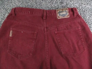Vintage Gitano Jeans Womens 16S Burgundy Wine Denim Tapered Leg High Waist 31x28 - Picture 1 of 14