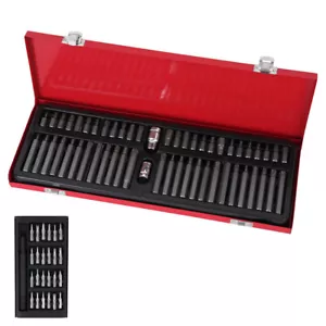 54pc Tools Torx / Spline & Hex Bit Set 3/8" & 1/2" Drive Bit Holder Long & Short - Picture 1 of 14