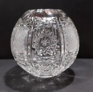Cuenco rosa cristal corte encaje reina Ana bohemio - Imagen 1 de 10
