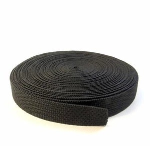 Webbing, 1" Inch Polypropylene, Black, 10 Yards (30 Ft.) - Picture 1 of 1