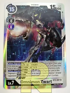 Omnimon Zwart BT5-087 Sr Super Rare Foil Digimon English - Picture 1 of 3