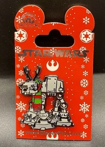 Disney Pin Star Wars AT-AT Reindeer Metal 2016 Christmas Scarf Antlers Blue - Picture 1 of 12