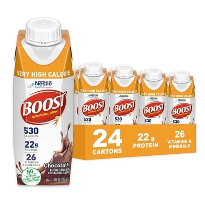 BOOST Very High Calorie Protein Drink 530 Cal Chocolate 8oz 24 Pack - Image 1 of 4