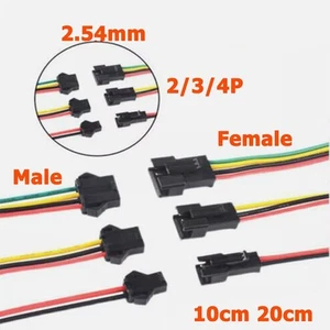 JST SM2.54mm Male/Female Plug Socket Connector 2/3/4P Cable Wire Length 10/20cm - Picture 1 of 6