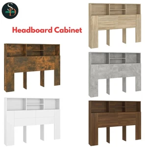 Headboard Cabinet Bedroom Bookcase Headboard Furniture Engineered Wood vidaXL - Picture 1 of 26