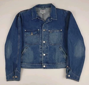 Salopette vintage Polo Ralph Lauren denim blu giacca jeans country western USA  - Foto 1 di 10