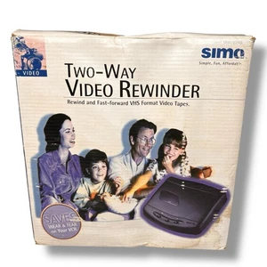 Rebobinadora de video Sima VHS 2 vías rebobinado avance rápido SRW-V2HB NOS- caja dañada de colección - Imagen 1 de 7