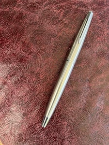 Parker 45 Flighter Fountain Pen Stainless Steel, Vintage 1970s - Picture 1 of 7