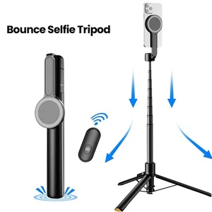 Remote Magnetic Selfie Stick Tripod Extendable Phone Selfie Stick for Phone - Photo 1 sur 12