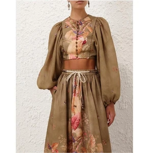 Corpiño Cortado Zimmermann Caqui Palma Floral Ascensión Talla 8 - Imagen 1 de 11