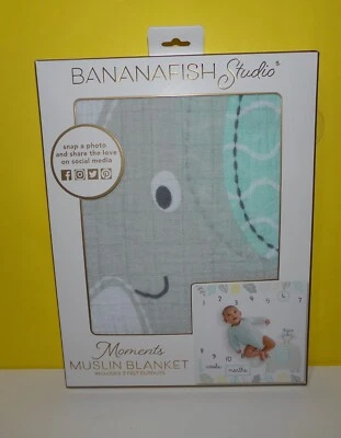 Manta fotográfica bebé hito elefante semanas meses bananafish estudio muselina Foto 1 de 2
