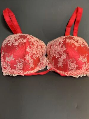 Victoria’s Secret Dream Angels  32DDD Push Up Lace Red Rhinestones Underwire Bra - Image 1 of 4