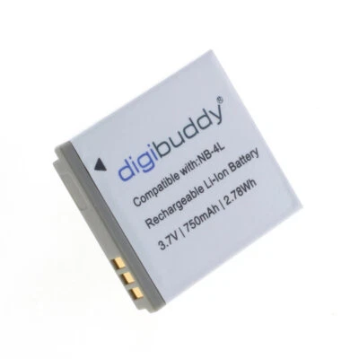 DIGIBUDDY Akku für Canon Digital Ixus 30, 40, 50, 55, 60, 220 HS, 230 HSNB-4L Li-Ion