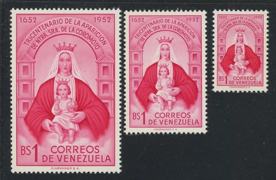 Venezuela 1952 Virgen de Coromoto Sc# 641-43 NH Foto 1 de 1
