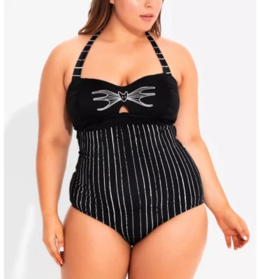 Hot Topic Swimsuit One Piece Nightmare Before Christmas Jack Wireless Plus Sz 2X - Image 1 of 4