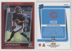 2021 Panini Donruss Optic Rated Red Hyper Prizm Justin Fields #204 Rookie RC