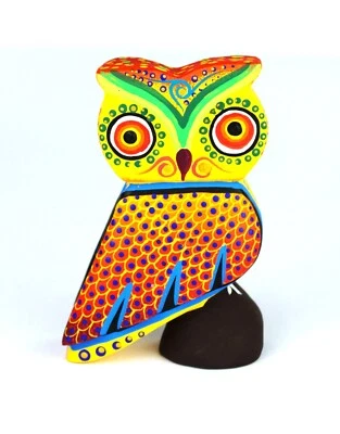 Oaxacan Wood Carving Margarita Sosa Owl Perched Oaxaca Mexican Folk Art Alebrije - Image 1 of 4