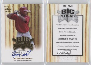 2012 Leaf Ultimate Draft Big Sticks Gold /10 Alfredo Marte #BS-AM1 Auto