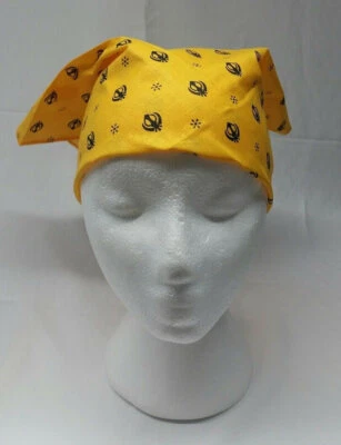 ONLINESIKHSTORE Sikh Punjabi Yellow Khalsa Khanda bandana Head Wrap Gear Rumal Handkerchief