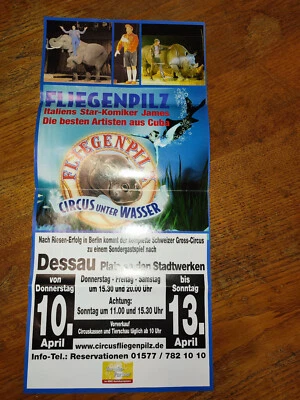 Plakat Circus Fliegenpilz Zirkus unter Wasser Cirque Circo 2008 Elefant Nashorn - Bild 1 von 4