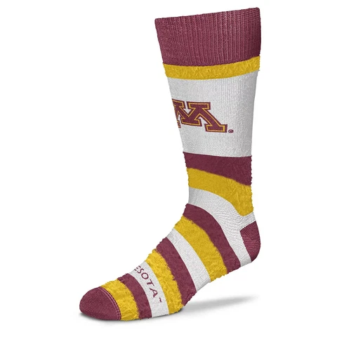 Minnesota Golden Gophers Women's Pro Stripe Soft Fuzzy Crew Socks Cover
