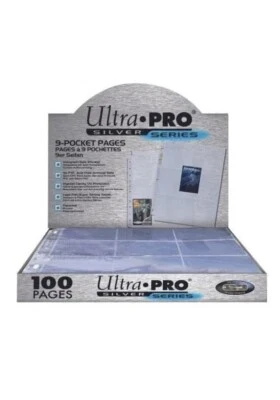 ultra pro silver series 100 pagine 9 spazi anelli per carte pokemon Fogli pages - Image 1 of 4
