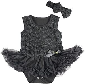 Romantic Floral Bodysuit Tutu Baby Dress Valentine Girl Rose Outfit NB-18M